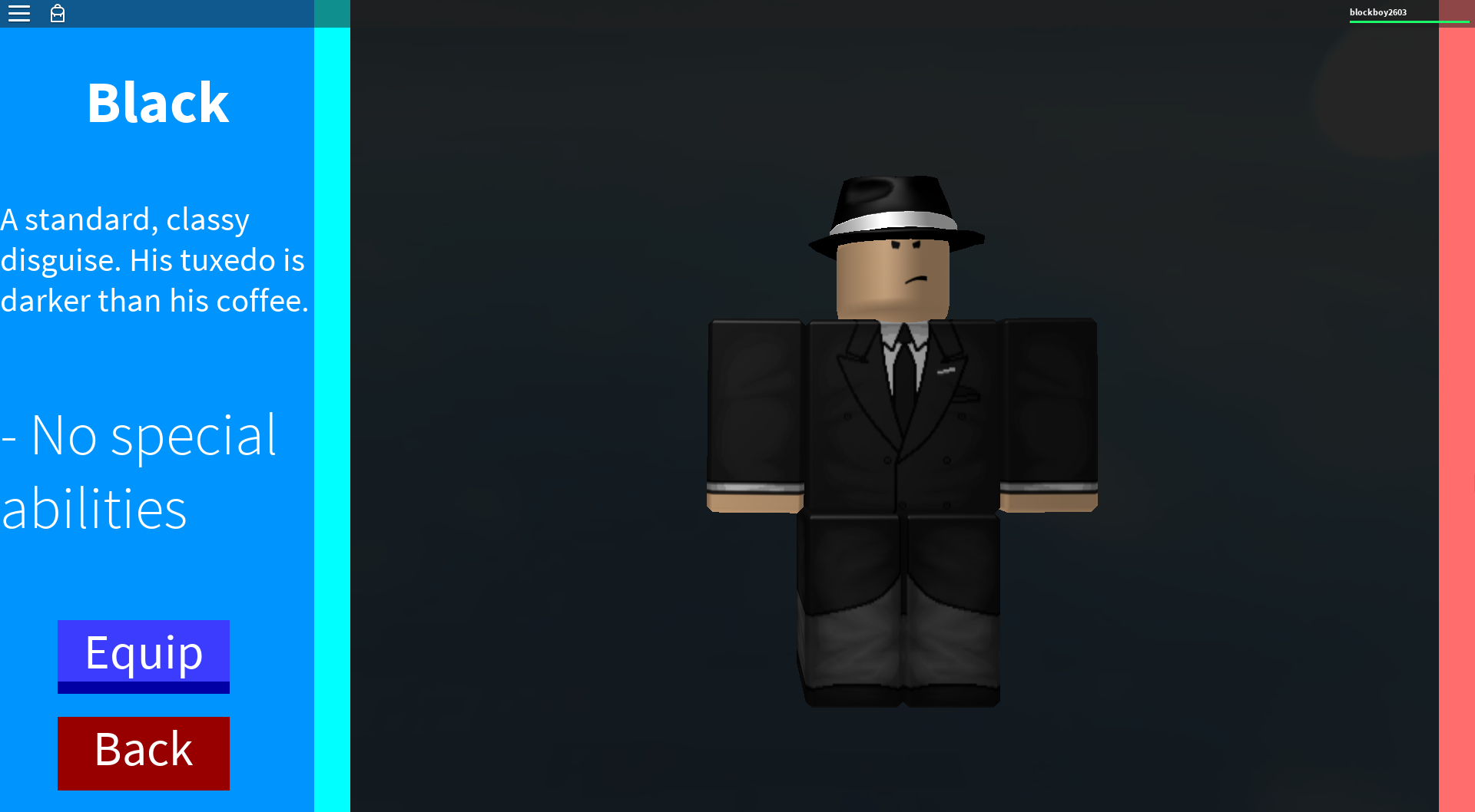 Disguise Black Roblox In Plain Sight Wikia Fandom - picture of roblox person with a black tux on