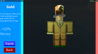 Roblox Outfits Cool Disguise Gold Roblox In Plain Sight Wikia Fandom