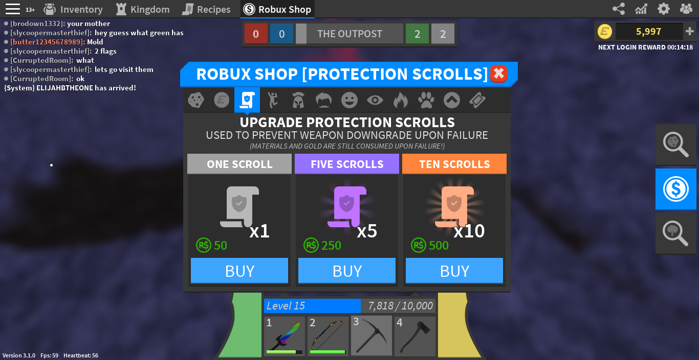 Upgrade Protection Scrolls Roblox Medieval Warfare - 