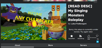 My Singing Monsters Roleplay Roblox My Singing Monsters Roleplay Wiki Fandom - back to original game link in desc roblox