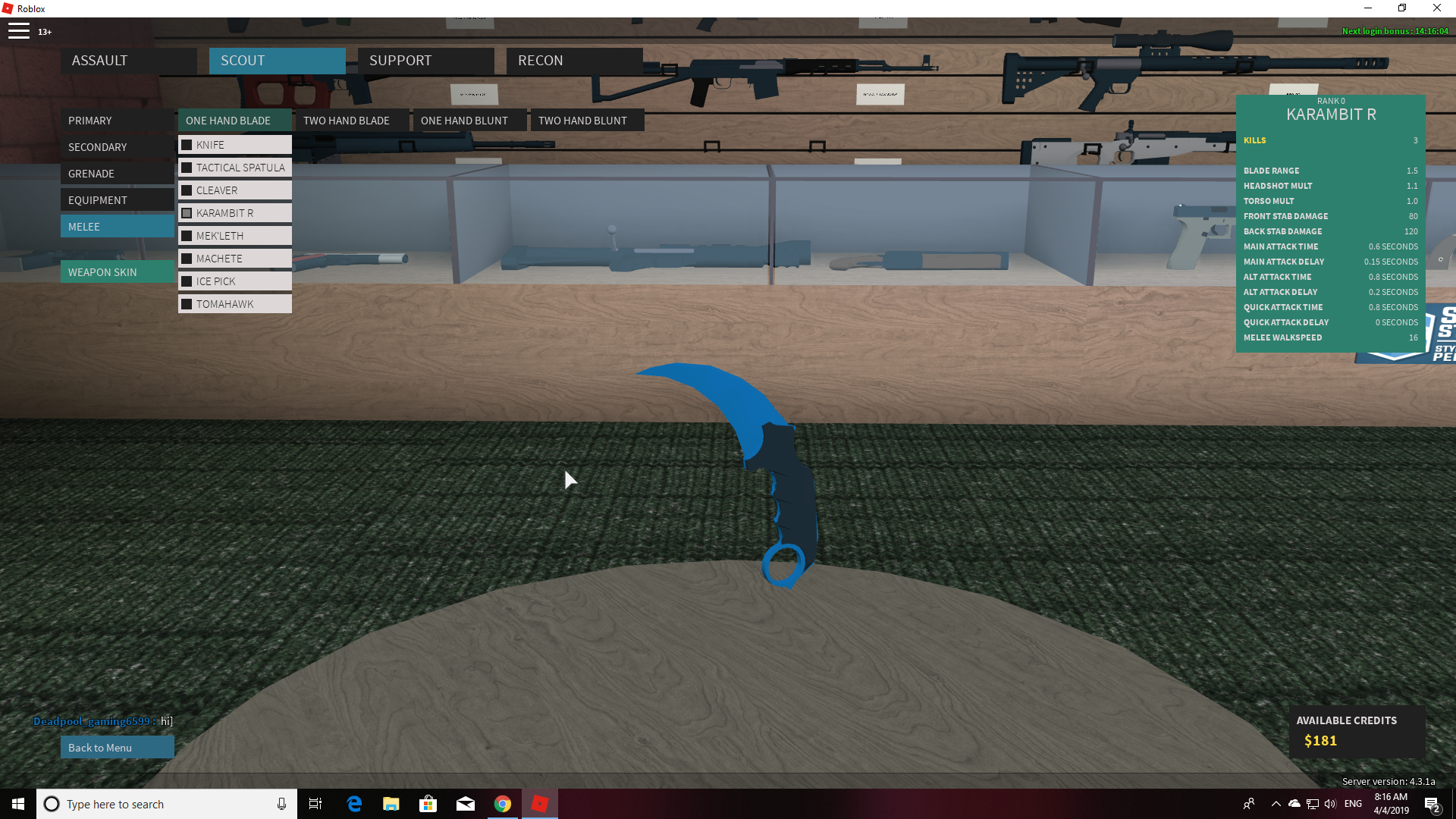 Roblox Phantom Forces Karambit