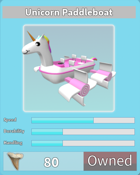 Unicorn Paddle Boat Roblox Shark Bite Wiki Fandom - 