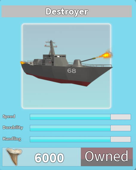 Destroyer Roblox Shark Bite Wiki Fandom - sharkbite roblox sharks