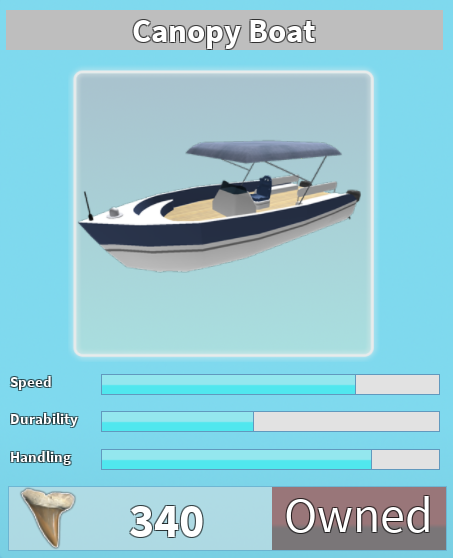 Canopy Boat Roblox Shark Bite Wiki Fandom Powered By Wikia - hey roblox hahahaha roblox