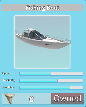 Fishing Boat Roblox Shark Bite Wiki Fandom - roblox fishing simulator yacht