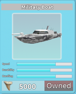 Military Boat | Roblox Shark Bite Wiki | FANDOM powered by 