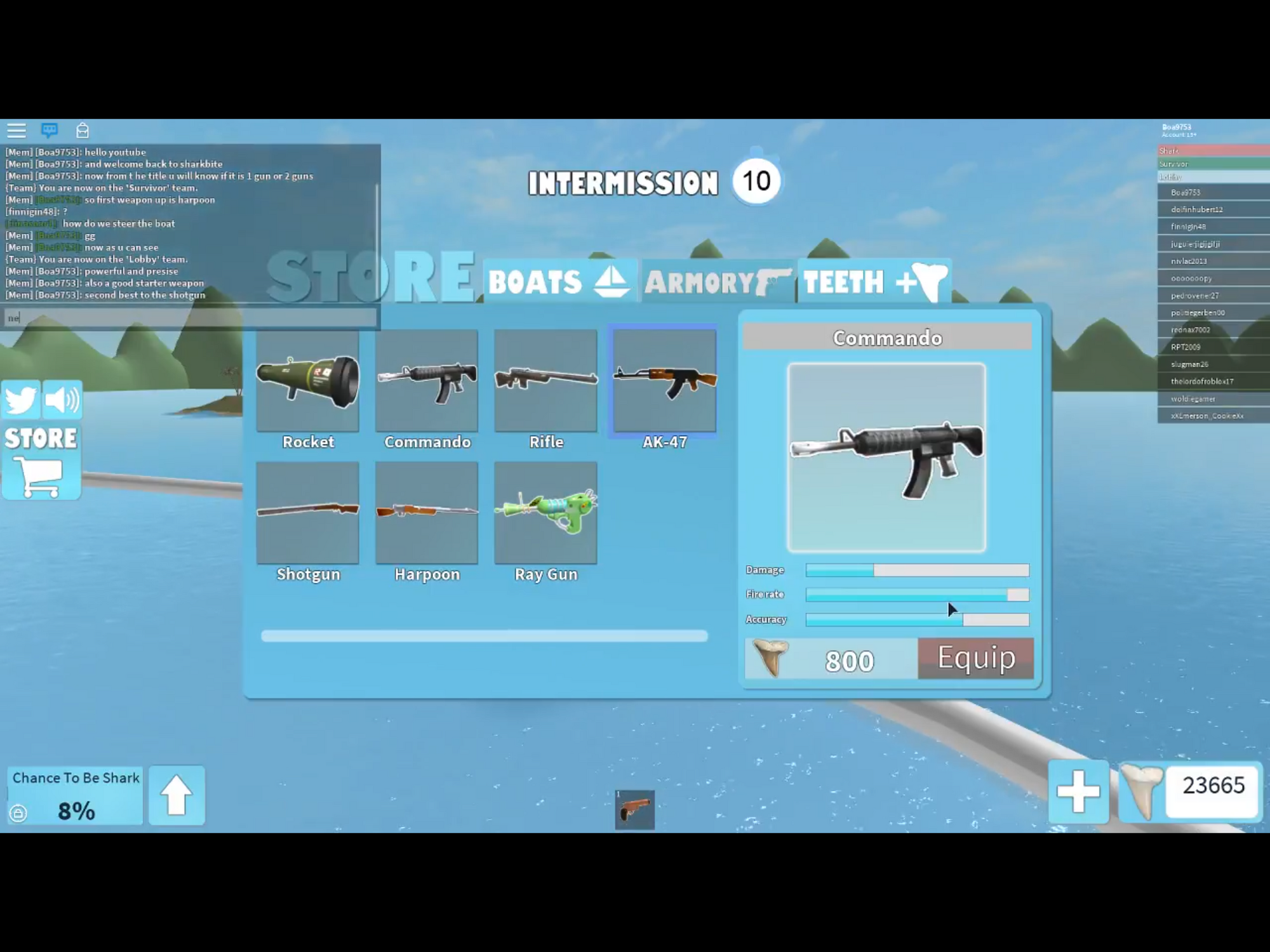 commando roblox shark bite wiki fandom powered by wikia