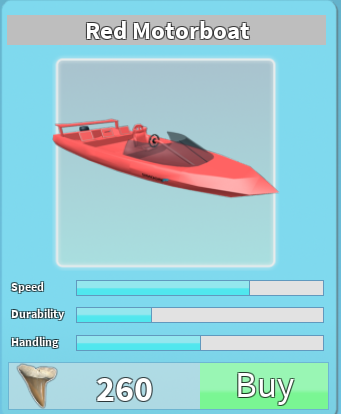 Red Motorboat Roblox Shark Bite Wiki Fandom Powered By Wikia - in game menu image