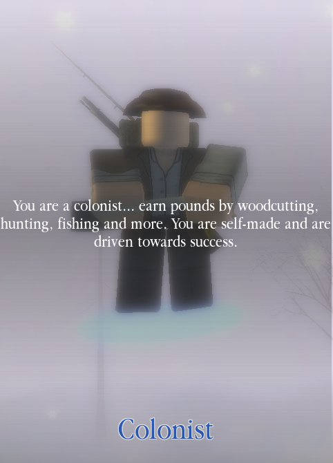 Colonist Roblox The Northern Frontier Wiki Fandom Powered By Wikia - colonists are the team located in the left side of the spawn screen they spawn in james bay their natural safezone where they can chop wood fish