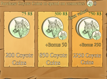 Coyote Coins Westbound Roblox Wiki Fandom - rs naruto part i roblox