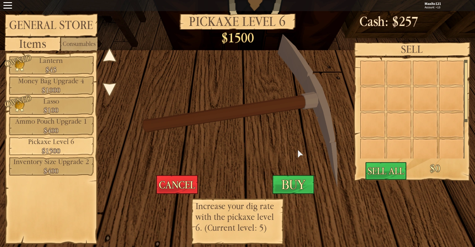Pickaxe Westbound roblox Wiki Fandom