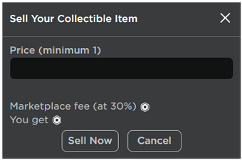 How To Sell You Items On Roblox