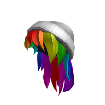 White Beanie With Rainbow Hair Roblox Wikia Fandom - roblox girl rainbow hair
