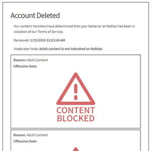 Roblox Account Deleted Screen