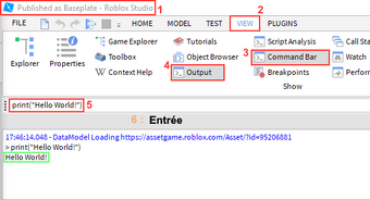 Scripting Roblox En Francais Wiki Fandom - roblox id for hello world