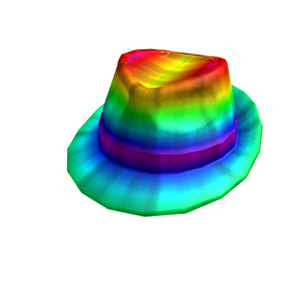 Rainbow Fedora Roblox Roblox Rainbow Hat Handmade Tie Dye Fedora