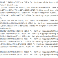 Roblox Ban Records