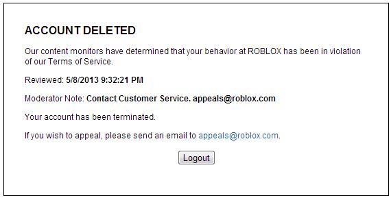 Roblox Ban Photo