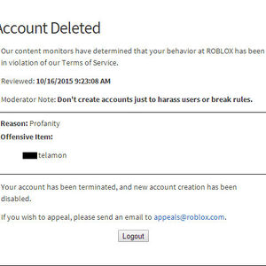 Ban Roblox Wikia Fandom - roblox twitter accounts roblox error code 610