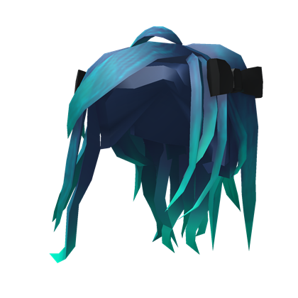 Teal Neon Long Hair With Bows Roblox Wikia Fandom - avatar green bow roblox free roblox hair