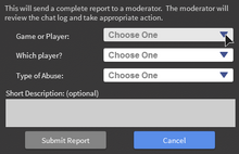 Report Abuse Roblox Wikia Fandom Powered By Wikia - the report abuse gui from 2014