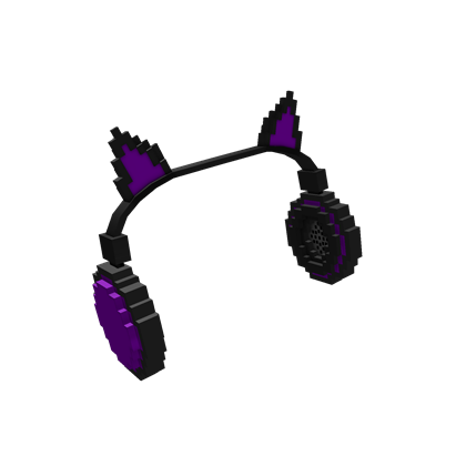 8 Bit Purple Cat Ears Headphones Roblox Wikia Fandom - free cat ears roblox