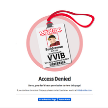 Roblox Card Access Denied