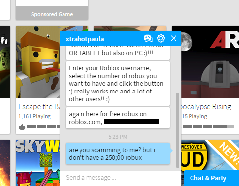 robux scam scammer