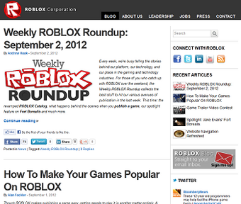 Roblox Blog Page
