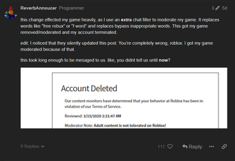 Criticism Of Roblox Roblox Administration Roblox Wikia Fandom - roblox bypassed words 2020 march