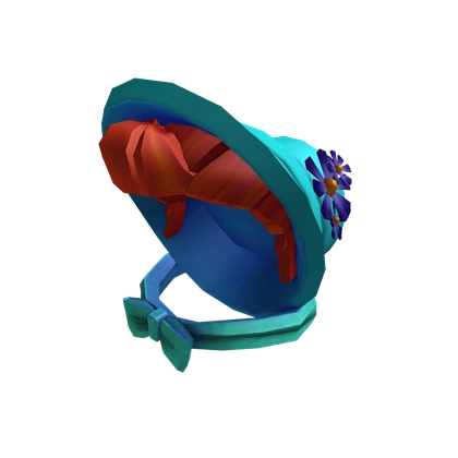 Teal Expectations Bonnet With Red Hair Roblox Wikia - 