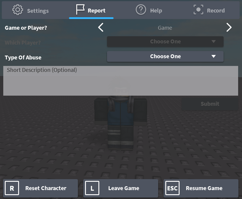 roblox menu gui script camera wikia report fandom powered robux codes