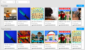ROBLOX Games Page