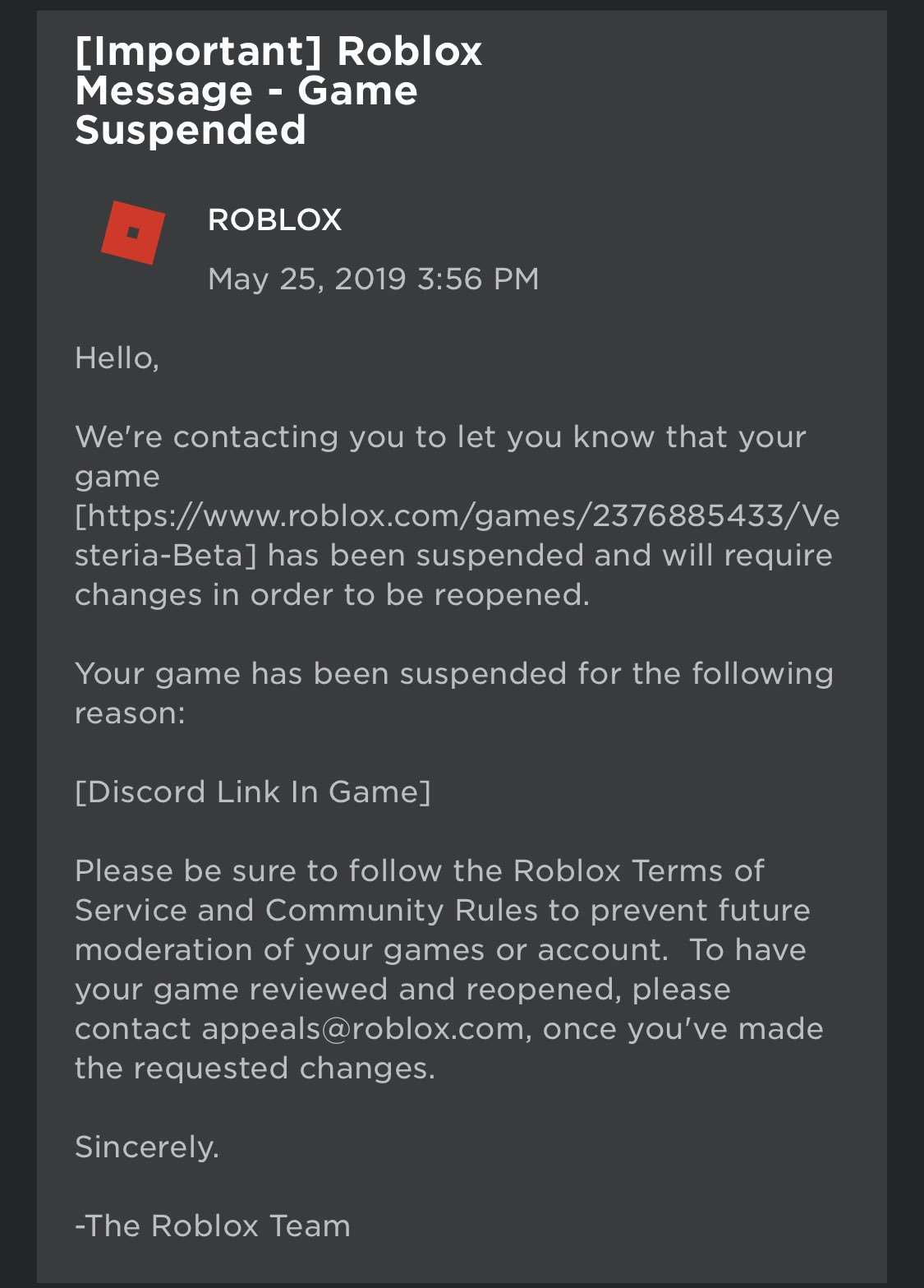 Roblox Under Review