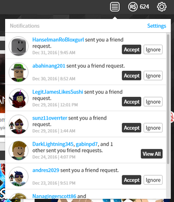 Notification Roblox Wikia Fandom - how to accept a friend request in roblox