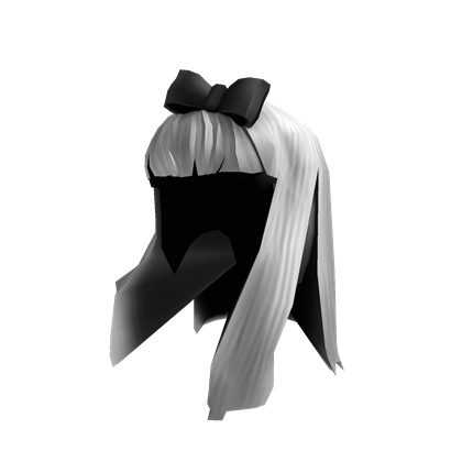 Ghostly White Hair With Black Bow Roblox Wikia Fandom - roblox head with black hair