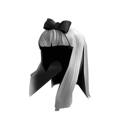 Ghostly White Hair With Black Bow Roblox Wikia Fandom - white roblox free girl hair