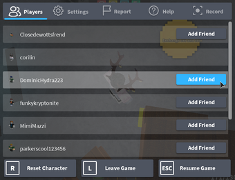 Roblox Friends Page
