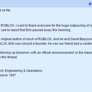 Erik Cassel Roblox Wikia Fandom - erik cassel roblox wikia fandom has the creator of roblox died Erik Cassel Roblox Wikia Fandom - has the creator of roblox died