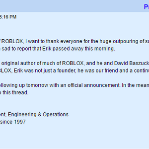 David Roblox Creator Died