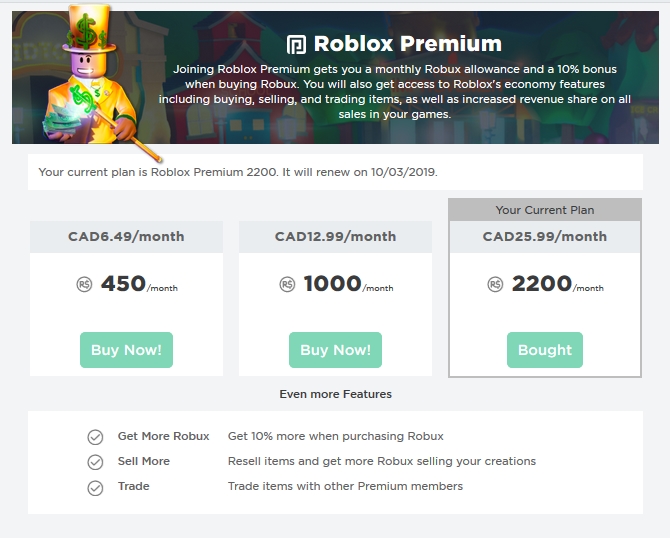 Roblox Premium Roblox Wikia Fandom Powered By Wikia - robux cost 2019