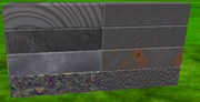A screenshot of some ROBLOX materials illustrated on parts.