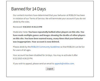 Banimento Wikia Roblox Fandom - roblox usando comandos de admin youtube