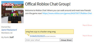 Roblox Chat Official Group Roblox Chat Wiki Fandom - 