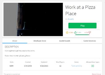 Roblox Work At Pizza Place Exploit
