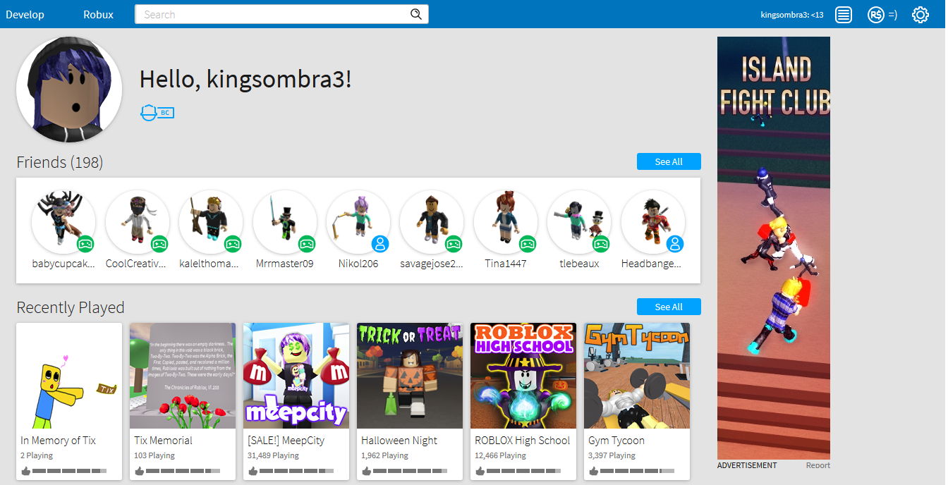 Roblox Homepage Home