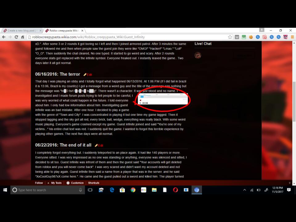 User Blog Matrixluca Exposing The Guest Infinite Myth Roblox Creepypasta Wiki Fandom - wikipedia roblox creepypasta