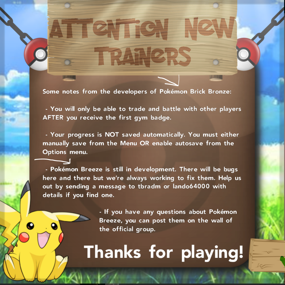 Do Not Play Or Advertise Fake Pbb Games Pokemon Brick Bronze - roblox pokemon brick bronze deleted