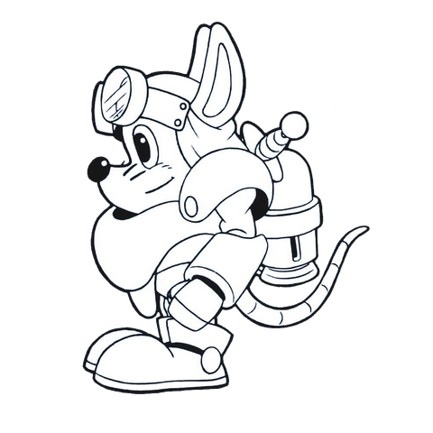 File:Sparkster (Rocket Knight Adventures Sparkster Side View Europe Manual Line Artwork 4).png