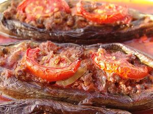Eggplant stuffed meat